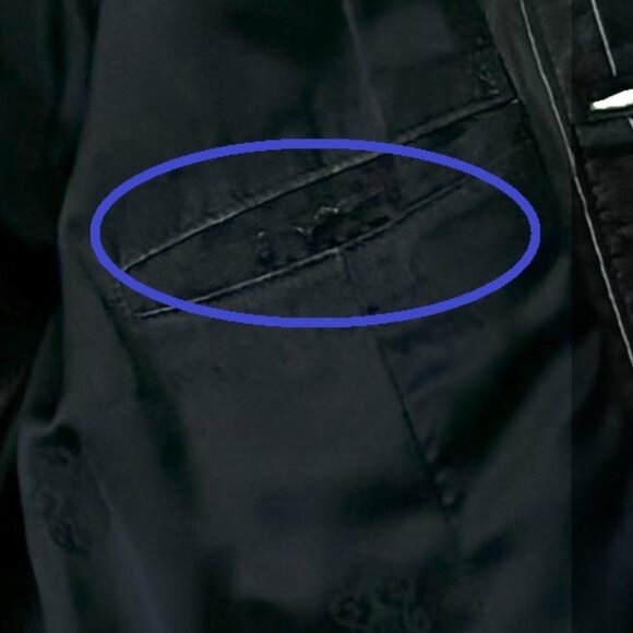 Chrome Hearts Black Leather Jean Jacket w/ White Pinstripe (Vintage) - Picture 11 of 14